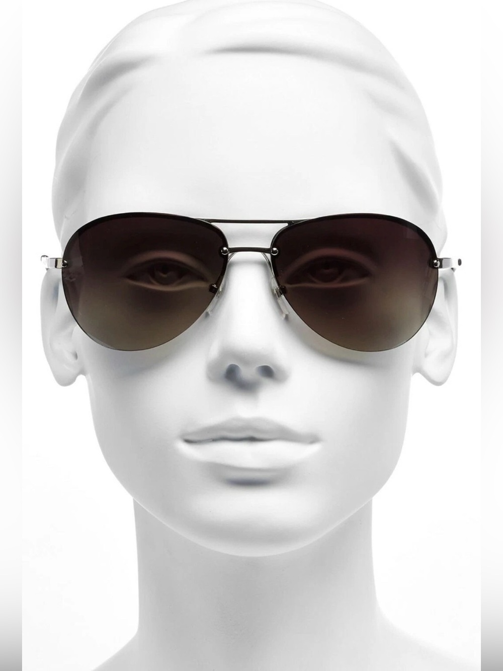 MICHAEL Michael Kors Kai 62mm Pilot Sunglasses in Silver/Gradient Brown R1273